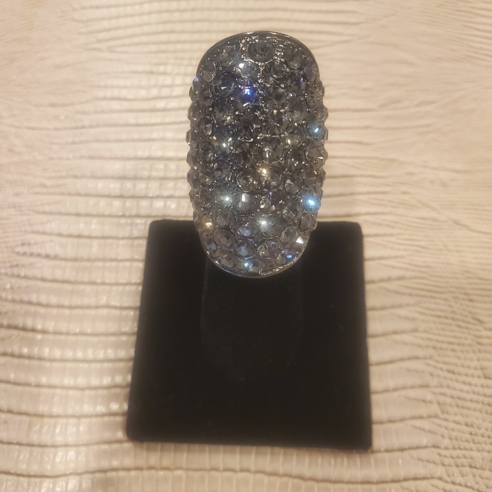 Black Crystal Statement Ring - image 1